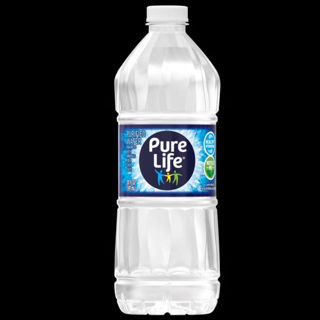 Pure Life Bottled Water.
